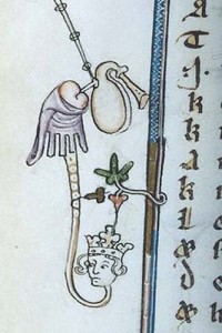 Marginalia - King with Bagpipe in Butt
