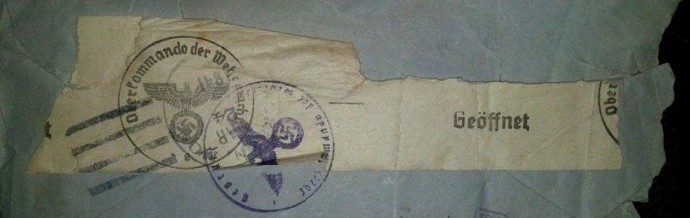 Norwegian letter with Nazi censor stamp