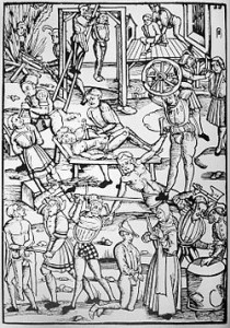 16th century image of witch punishments