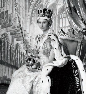 To be fair, she's really always worn big hats. Coronation, 1953