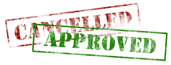 Cancelled and Approved Stamps