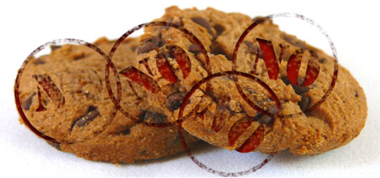 Cookies stamped with "no"