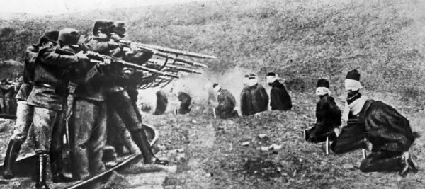 Austrians shooting Serbian POWs.