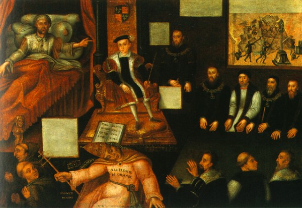 Edward VI Defeating the Pope, 16th century painting
