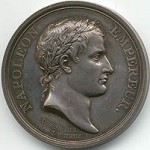 Medalion of Napoleon wearing laurel leaves